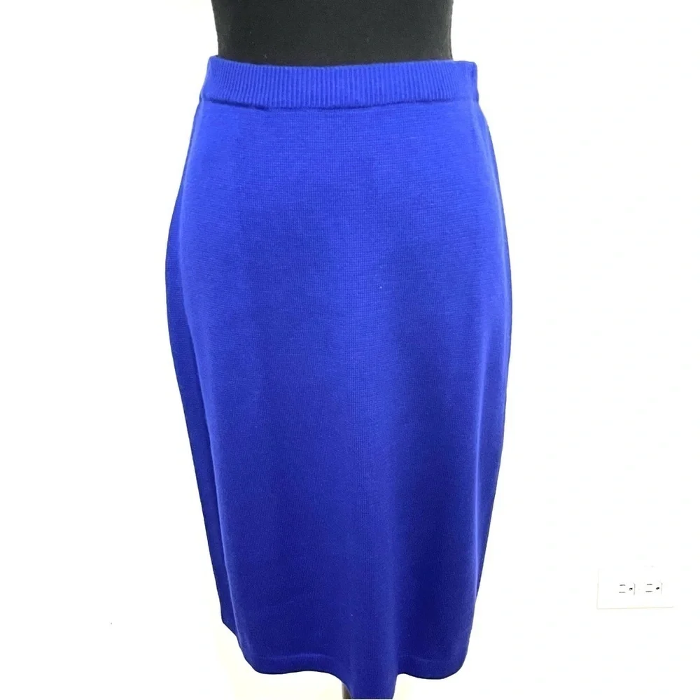 Liz Claiborne Collection knit tunic skirt set Royal Blue Y2K Excellent Condition